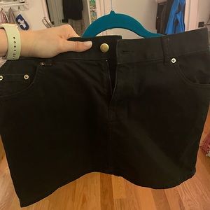 Black Denim Mini-Skirt